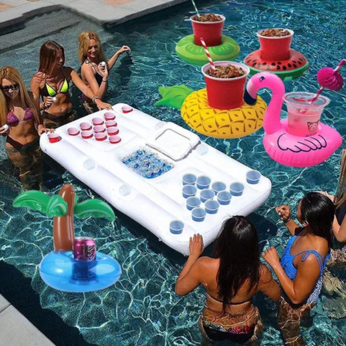 Portavasos Inflables Piscina 1 pz azar