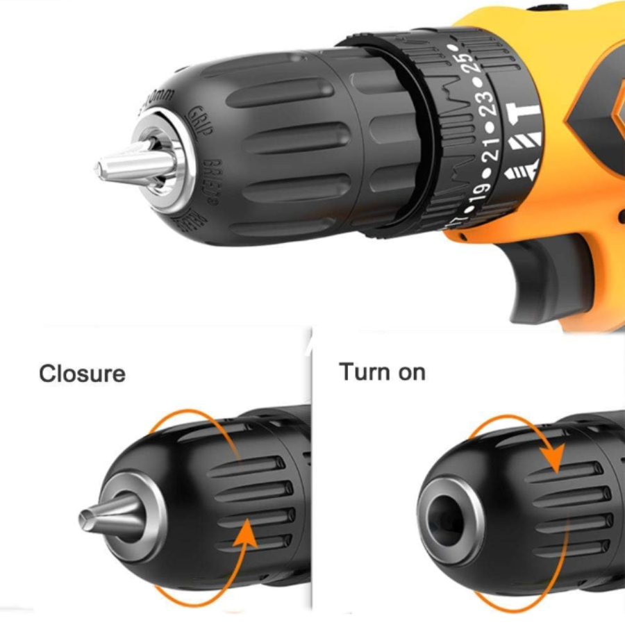 Taladro Amarillo 2 Baterías Redonda Inal